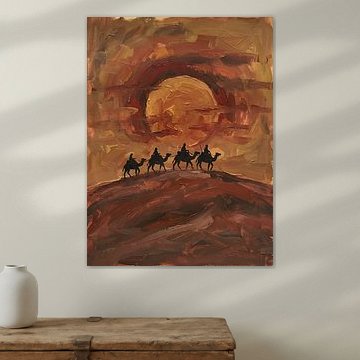 Caravan Beneath the Desert Sun by Imene Manou
