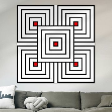 Overlapp | 2x2 | N=05 | L=1:3 | V=01 | Color=5xRed von Gerhard Haberern