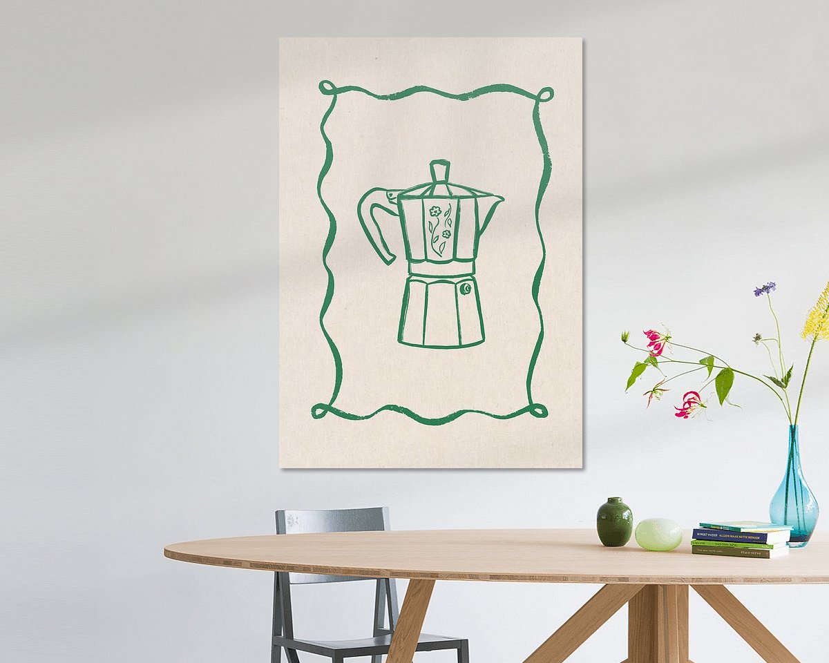 Voorbeeld van het werk in een kamer