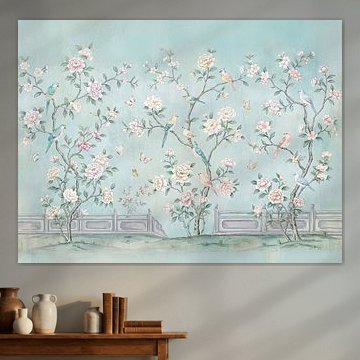Vögel und Blüten im Chinoiserie-Stil von Kathrin Pienaar