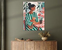 Voorbeeld van het werk in een kamer