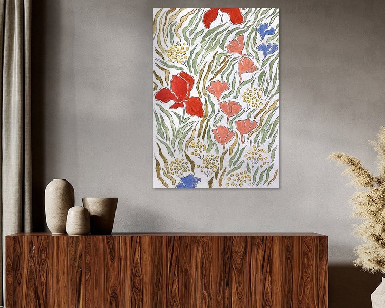 Voorbeeld van het werk in een kamer