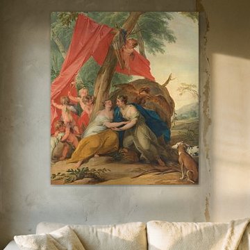 Jupiter, als Diana verkleidet, verführt die Nymphe Callisto, Jacob de Wit