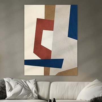 Art abstrait géométrique minimaliste contemporain, tons terreux sur Online Arts