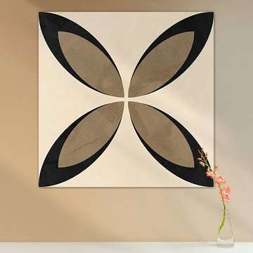 Hedendaagse minimalistische, geometrische, abstracte kunst, aardse tinten. van Online Arts