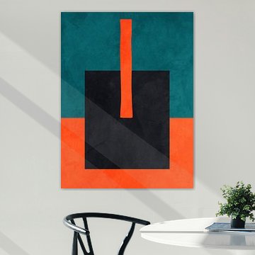 Hedendaagse minimalistische, geometrische abstracte kunst, levendige tinten, kleurrijk van Online Arts