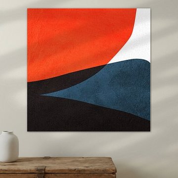 Hedendaagse minimalistische, geometrische abstracte kunst, levendige tinten, kleurrijk van Online Arts
