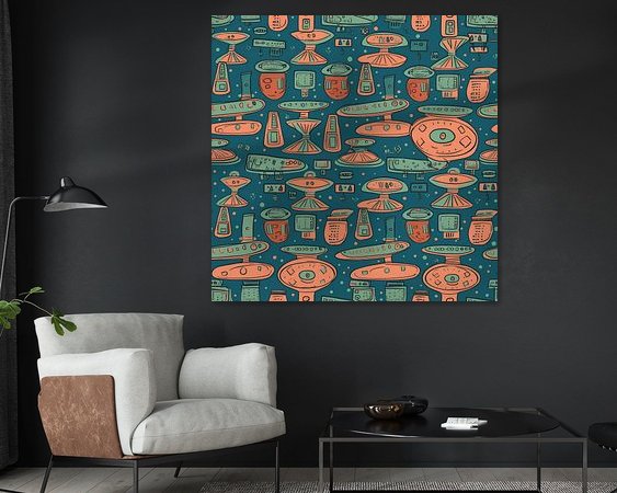 Voorbeeld van het werk in een kamer