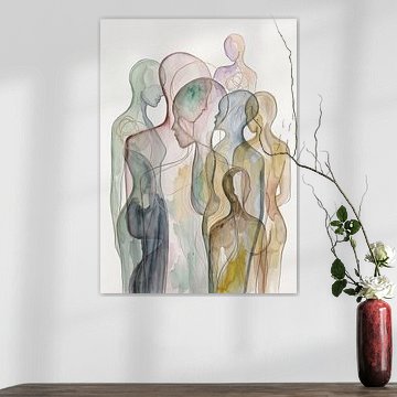 Connection 1 – Abstract Figurative Watercolour by Julian Cross
