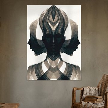 Innere Symmetrie – Mystisches abstraktes Porträt von Julian Cross