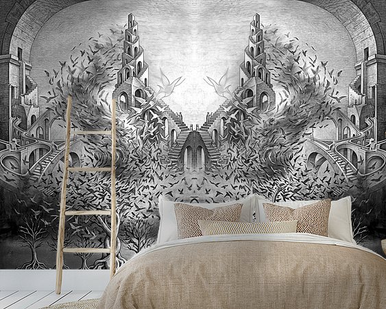 Voorbeeld van het werk in een kamer