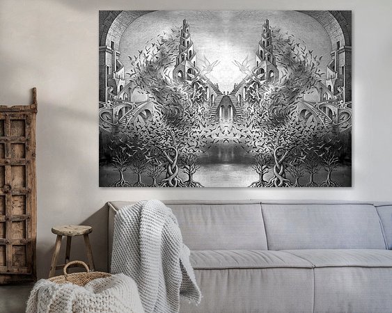 Voorbeeld van het werk in een kamer