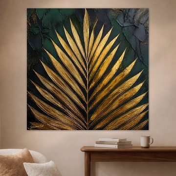 Grüne goldene Horizonte – Cycas-Palme 1 von Johannas Art Creations