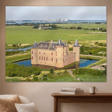 Le château de Muider, entre l'eau et les prairies sur Thomas Röell