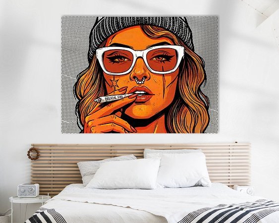 Voorbeeld van het werk in een kamer
