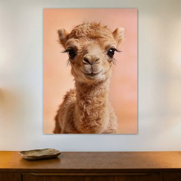 A charming baby camel portrait – animal poster
