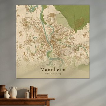 Historische Landkarte von Mannheim, Deutschland