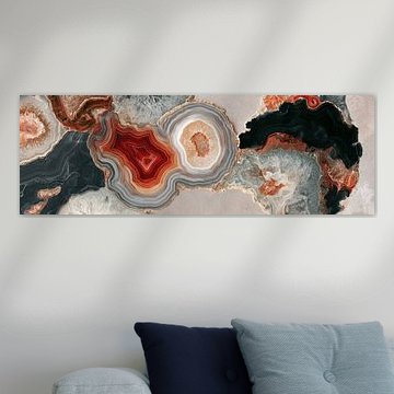 Wandkunst aus rotem Achat mit exklusiven dunklen Details von Digitale Schilderijen