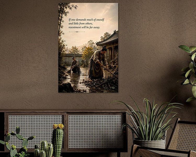 Voorbeeld van het werk in een kamer