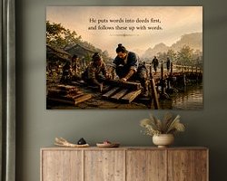 Voorbeeld van het werk in een kamer
