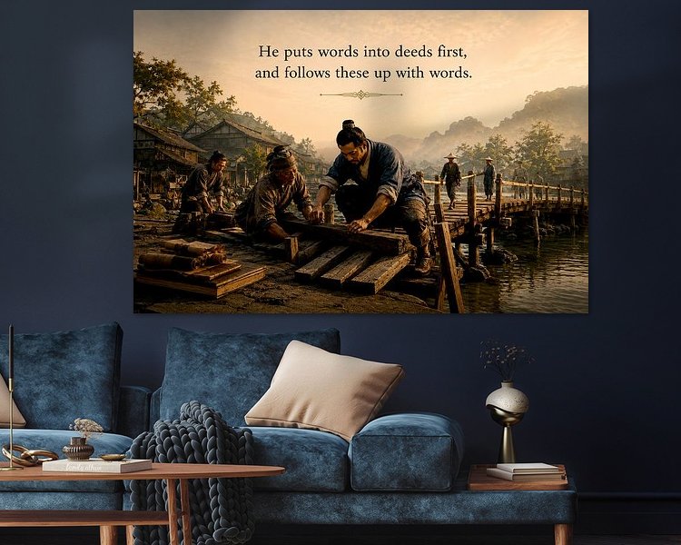 Voorbeeld van het werk in een kamer