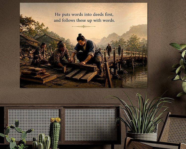 Voorbeeld van het werk in een kamer