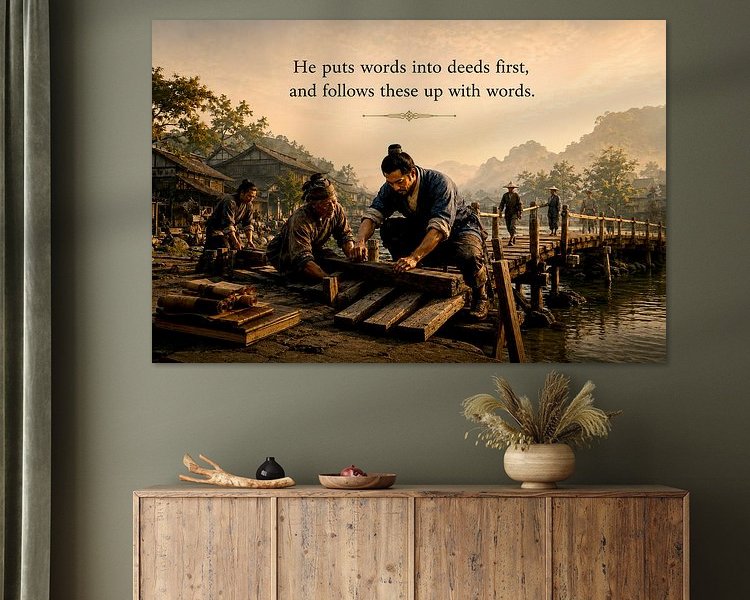 Voorbeeld van het werk in een kamer