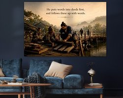 Voorbeeld van het werk in een kamer