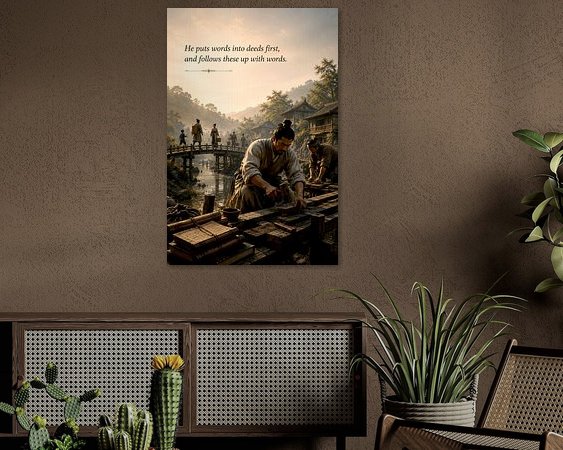 Voorbeeld van het werk in een kamer