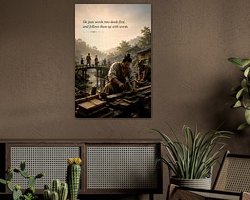 Voorbeeld van het werk in een kamer