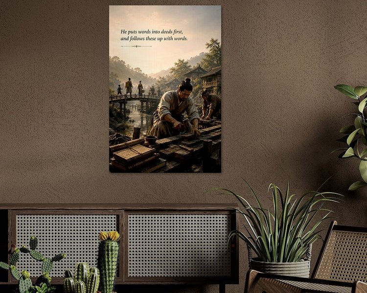 Voorbeeld van het werk in een kamer