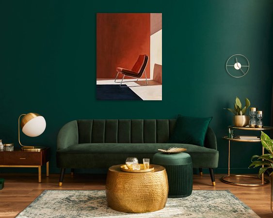 Voorbeeld van het werk in een kamer