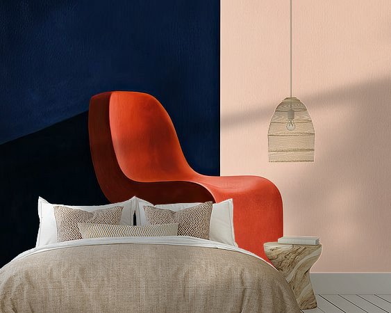 Voorbeeld van het werk in een kamer