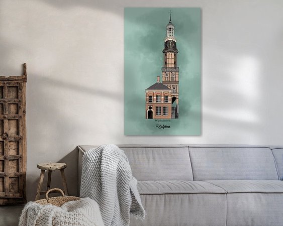 Voorbeeld van het werk in een kamer