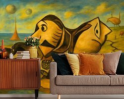 Voorbeeld van het werk in een kamer
