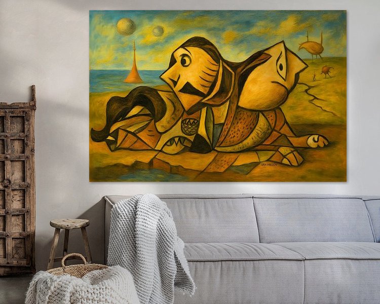 Voorbeeld van het werk in een kamer
