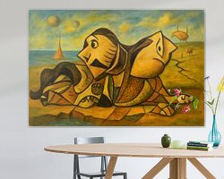 Voorbeeld van het werk in een kamer