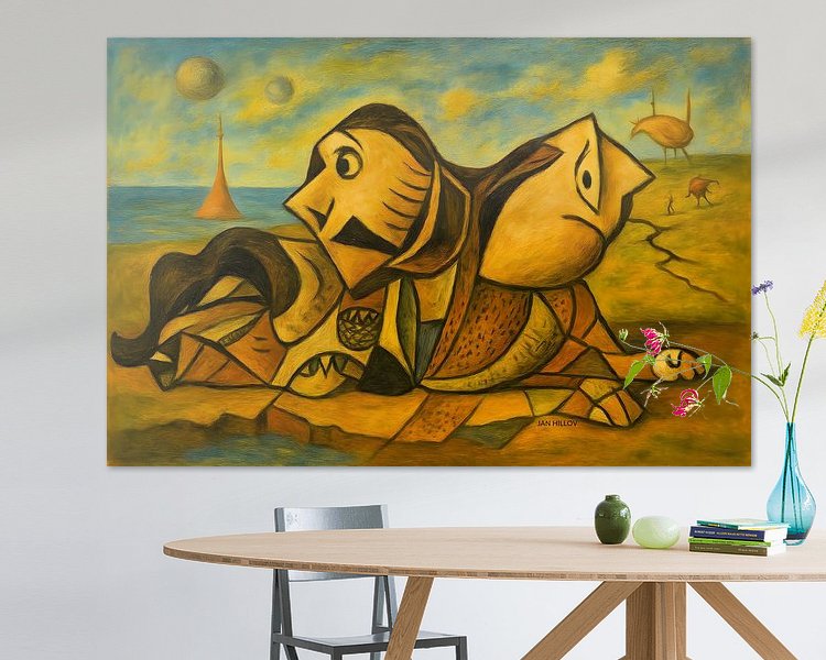 Voorbeeld van het werk in een kamer