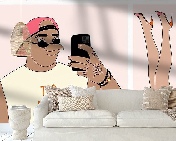 Voorbeeld van het werk in een kamer