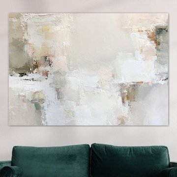 Abstraktes Wandbild in Beige und Creme mit Textur von Niklas Maximilian