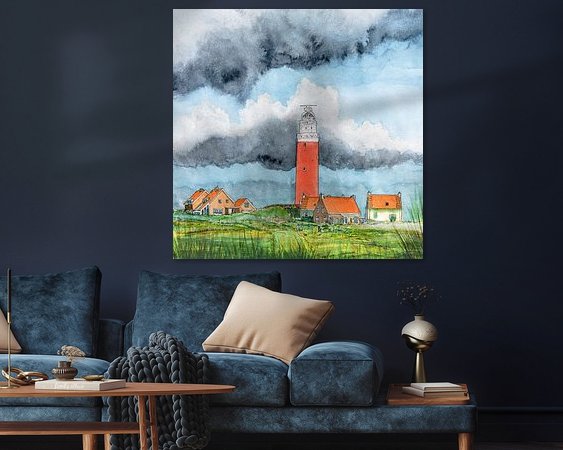 Voorbeeld van het werk in een kamer