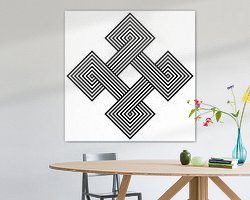 Voorbeeld van het werk in een kamer