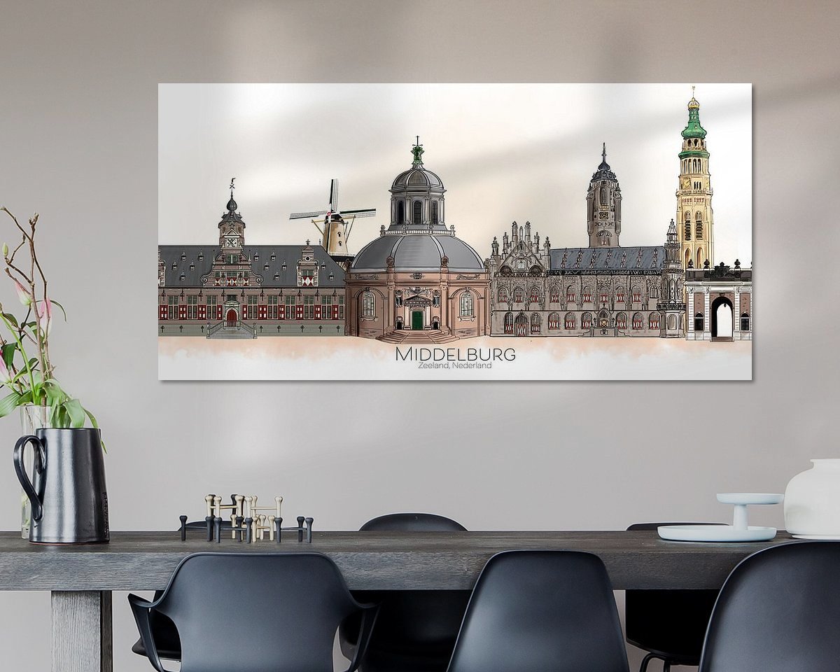 Voorbeeld van het werk in een kamer
