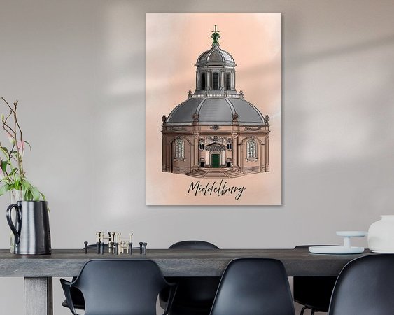 Voorbeeld van het werk in een kamer