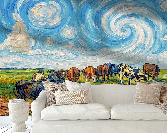 Voorbeeld van het werk in een kamer