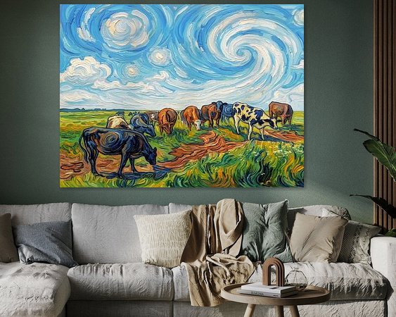 Voorbeeld van het werk in een kamer