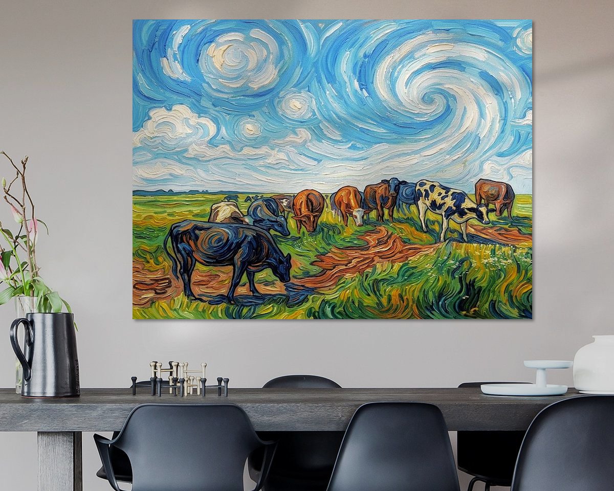 Voorbeeld van het werk in een kamer