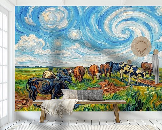 Voorbeeld van het werk in een kamer