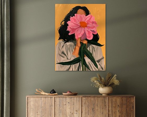 Voorbeeld van het werk in een kamer