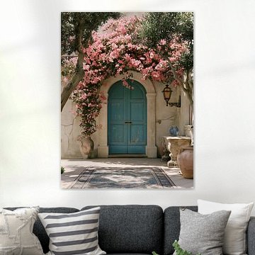 Mediterrane blauwe deur